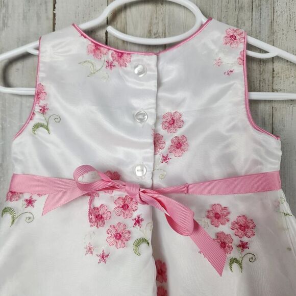 Youngland Baby Floral Dress White Pink Size 24 Months - Picture 8 of 9